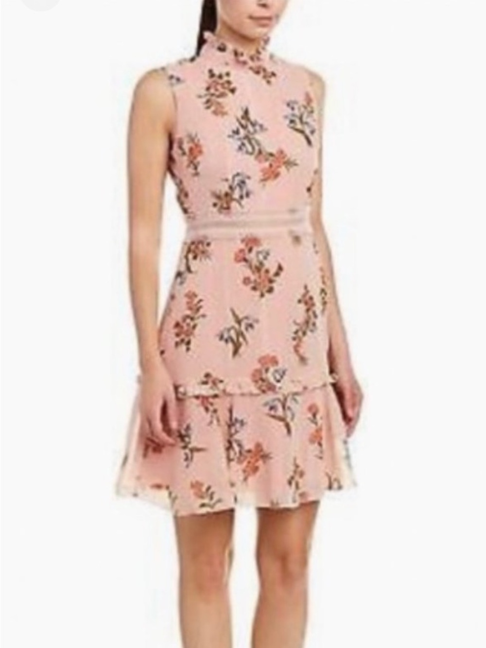 Donna Morgan: Pink Floral Sleeveless Dress